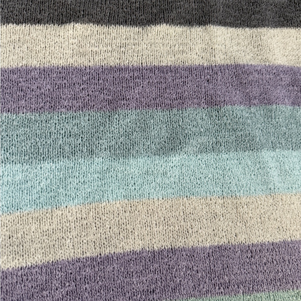 Torrid Size 2 Blue Purple Gray White Striped Sweater Off The Shoulder - Picture 7 of 8